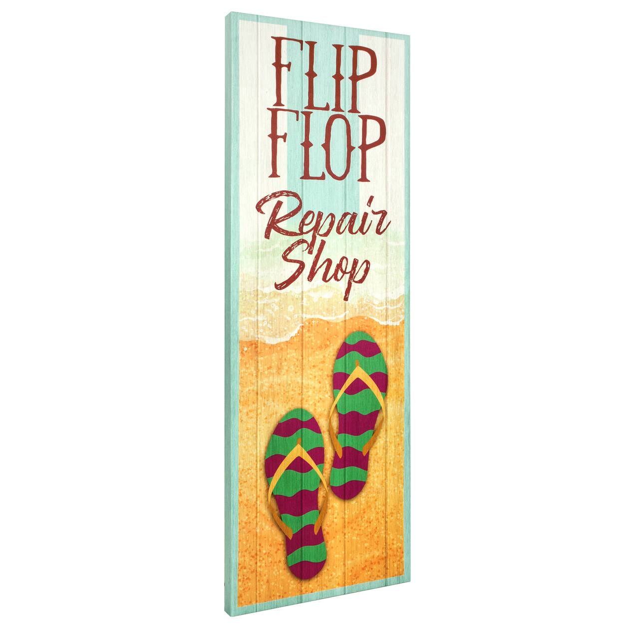 Flip Flop Repair Shop Outdoor Canvas Art Print - 16"x48"